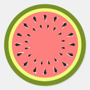 Watermeloen Roze ronde Sticker