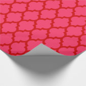 Watermeloen Roze, Rood XL Marokkaanse Quatrefoil # Cadeaupapier (Hoek)