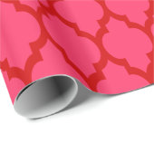 Watermeloen Roze, Rood XL Marokkaanse Quatrefoil # Cadeaupapier (Rol Hoek)