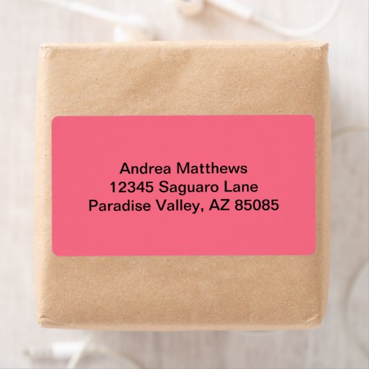 Watermeloen Roze Solid Color Etiket (Insitu)