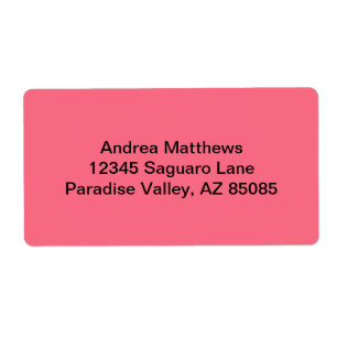 Watermeloen Roze Solid Color Etiket