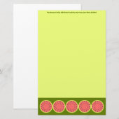 Watermeloen Roze Tekst Briefpapier (Voorkant / Achterkant)