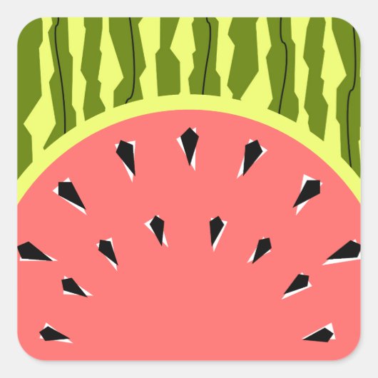 Watermeloen Roze vierkant Vierkante Sticker (Voorkant)
