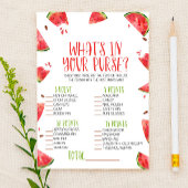 Watermeloen Roze Wat is in Purse Baby shower spel Briefpapier