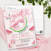 Watermeloen Roze Waterverf Baby shower Briefkaart