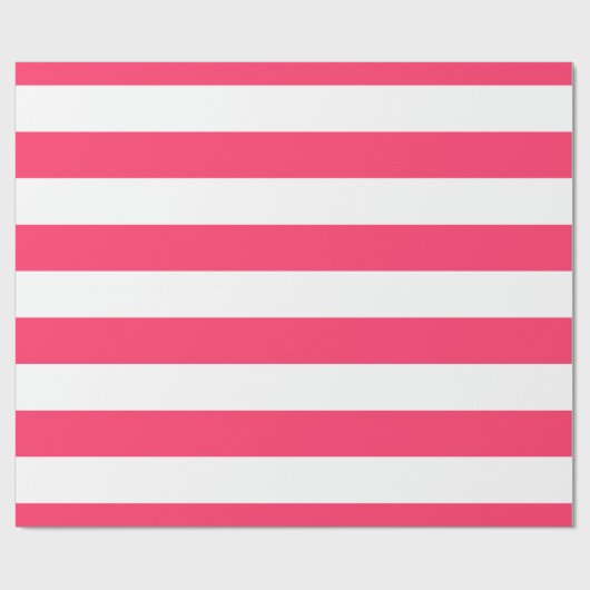 Watermeloen Roze, White XL Stripes Pattern Cadeaupapier (Vlak)