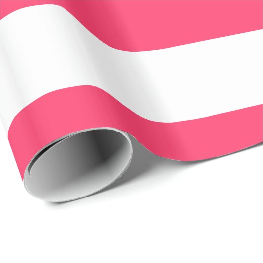 Watermeloen Roze, White XL Stripes Pattern Cadeaupapier (Rol Hoek)
