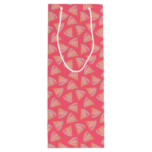 Watermeloen Roze Wijn Cadeautas (Achterkant)