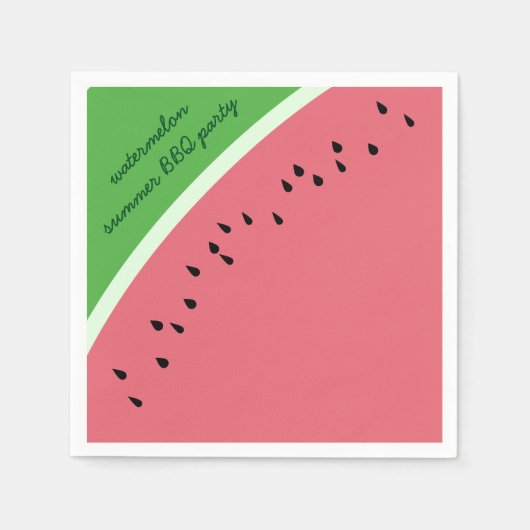 Watermeloen Roze Zomer Picknick BBQ Party Servette Servetten (Voorkant)