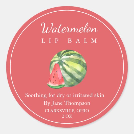 Watermeloen Salve / balsem Label (Voorkant)