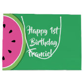 Watermeloen Schattige 1e Verjaardag Gift Bag Groot Cadeauzakje (Achterkant)