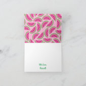 Watermeloen Schattige Bedankt 1e Verjaardag Kaarte Kaart (Binnen)