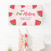 Watermeloen Schattige Een in een meloen 1e Baby Ve Spandoek (Insitu)