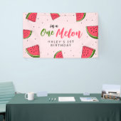 Watermeloen Schattige Een in een meloen 1e Baby Ve Spandoek (Beurs)