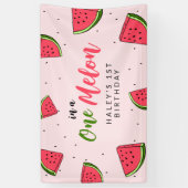 Watermeloen Schattige Een in een meloen 1e Baby Ve Spandoek (Verticaal)