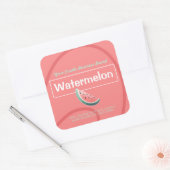 Watermeloen Schattigee Stijl Moderne Sojakaarsen L Vierkante Sticker (Envelop)