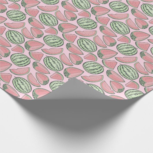 Watermeloen schetsen patroon cadeaupapier (Hoek)