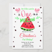 Watermeloen Schijf 1e Verjaardagsuitnodiging Kaart (Voorkant)