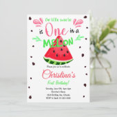 Watermeloen Schijf 1e Verjaardagsuitnodiging Kaart (Staand voorkant)