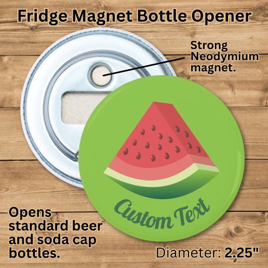 Watermeloen schijf flesopener button flesopener