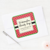 Watermeloen schoonheidszeep zelfgemaakt product la vierkante sticker (Envelop)