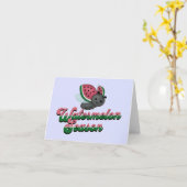 Watermeloen Seizoen Lieveheersbeestje Kaart (Gele Bloem)