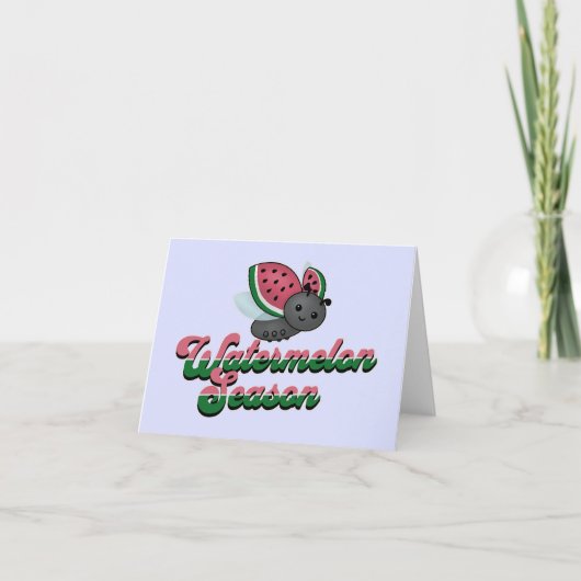 Watermeloen Seizoen Lieveheersbeestje Kaart (Voorkant)