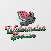 Watermeloen Seizoen Lieveheersbeestje Raamsticker (Vel)