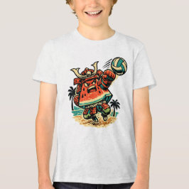Watermeloen Shogun Beachvolleybal — Zomer Krijger Tri-Blend Shirt