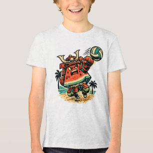 Watermeloen Shogun Beachvolleybal — Zomer Krijger Tri-Blend Shirt