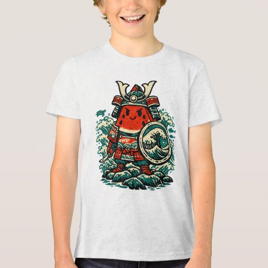 Watermeloen Shogun — Bewaker van de Zeeën Tri-Blend Shirt (Voorkant)