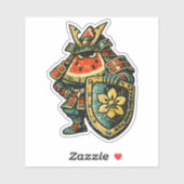 Watermeloen Shogun — Grappige Fruit Samurai Vintag Sticker (Vel)