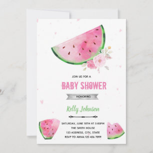 Watermeloen shower verjaardagsuitnodiging kaart