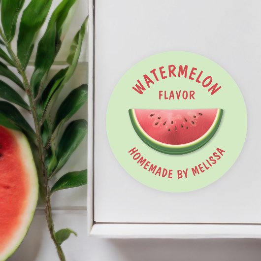 Watermeloen Slice Aangepaste Zelfgemaakte Product  Ronde Sticker