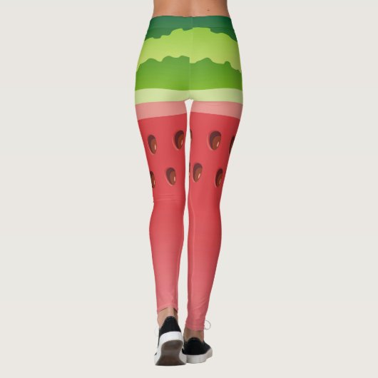 Watermeloen Slice Achtergrond Leggings (Achterkant)