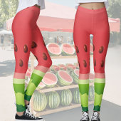 Watermeloen slice achtergrond leggings