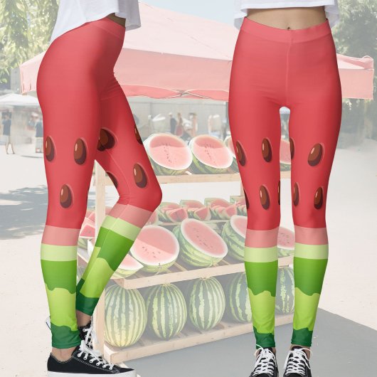 Watermeloen slice achtergrond leggings