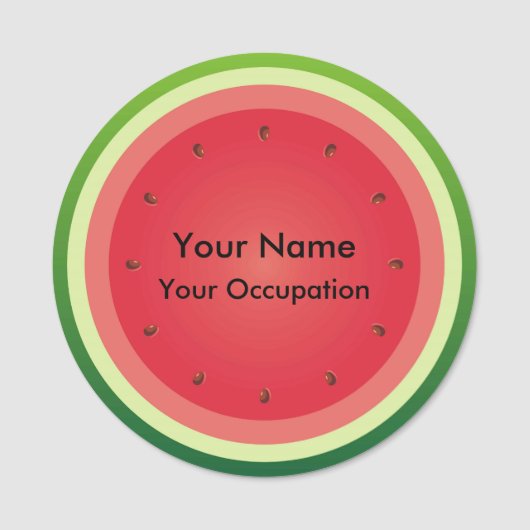 Watermeloen Slice Achtergrond Naamplaatje (Voorkant)