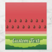 Watermeloen slice achtergrond wijn etiket (Enkel label)