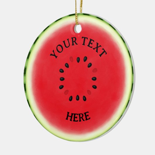 Watermeloen Slice Custom Keramisch Ornament (Links)