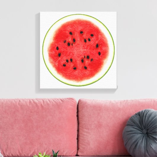 Watermeloen Slice Fruit Art Canvas Afdruk (Insitu (Woonkamer))