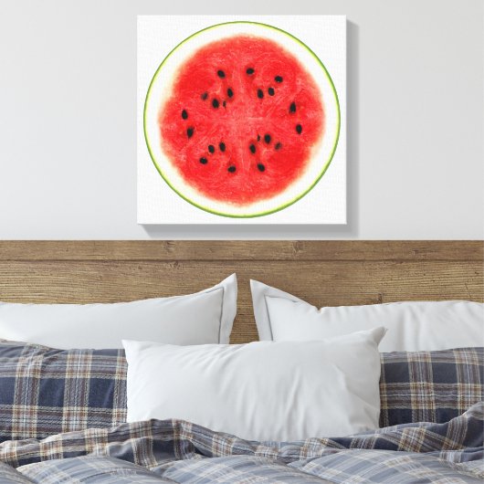 Watermeloen Slice Fruit Art Canvas Afdruk (Insitu (Slaapkamer))