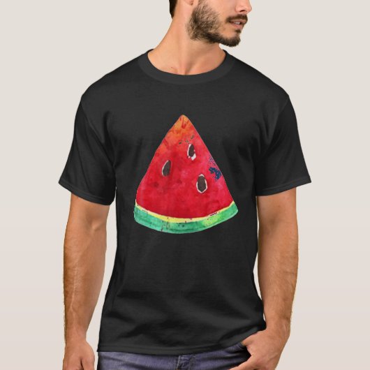 Watermeloen Slice Fruit Groep Kostuum Grappig T-shirt (Voorkant)