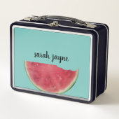 Watermeloen Slice gepersonaliseerde metalen lunchb (Voorkant)