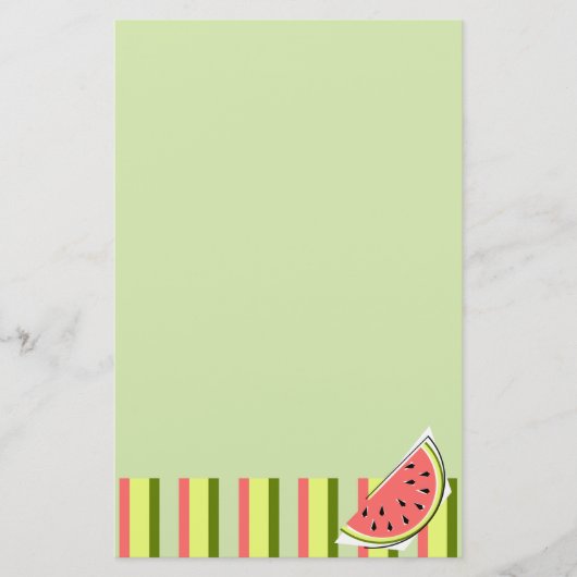 Watermeloen Slice Green Stripe Classic Briefpapier (Voorkant)