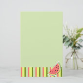 Watermeloen Slice Green Stripe Classic Briefpapier (Staand voorkant)
