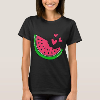 Watermeloen Slice Melon Hearts Lovers Eating Fruit T-shirt