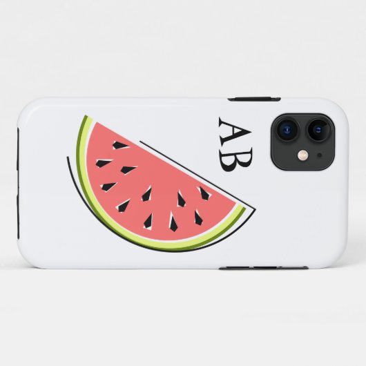 Watermeloen Slice 'Monogram' iPhone case (Achterkant (horizontaal))