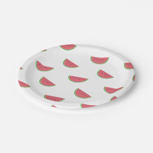 Watermeloen Slice Pattern Zomerfeest Papier Borden Papieren Bordje (Gekanteld)