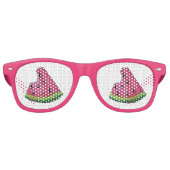 Watermeloen Slice Picknick Roze Fruit Melon Wedge Retro Zonnebril (Voorkant)
